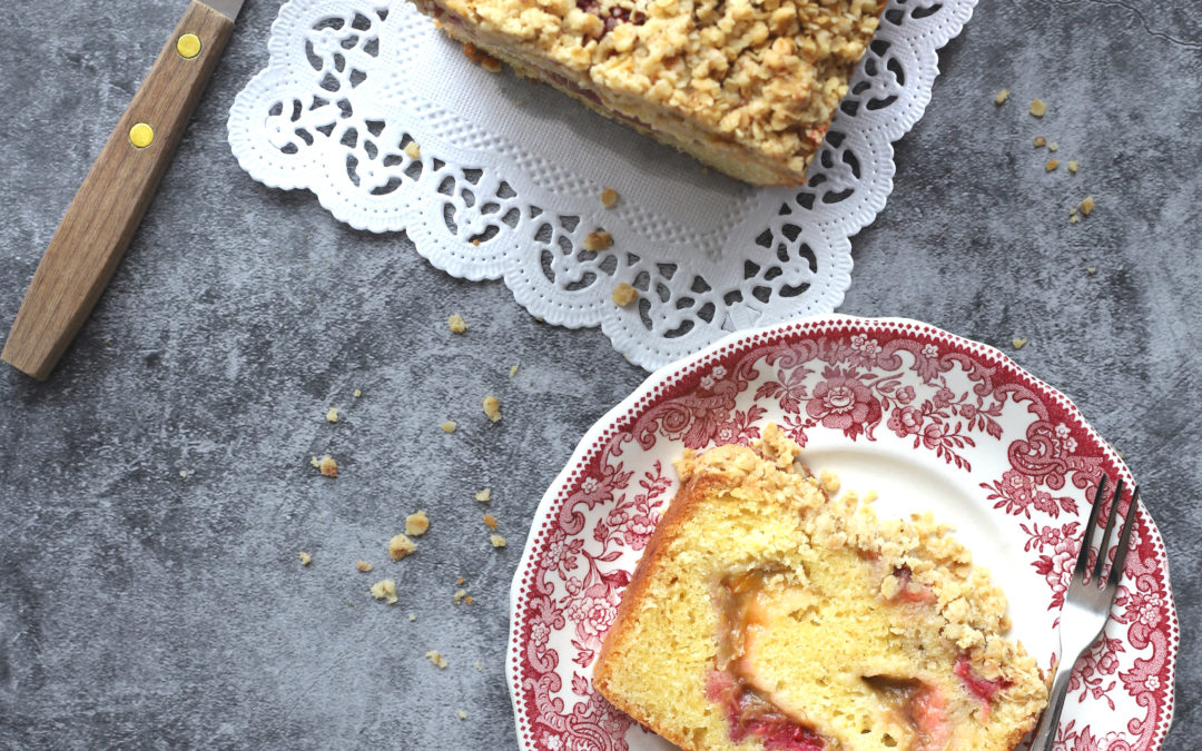 Cake compote de rhubarbe-framboises et fève tonka #15
