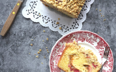 Cake compote de rhubarbe-framboises et fève tonka #15